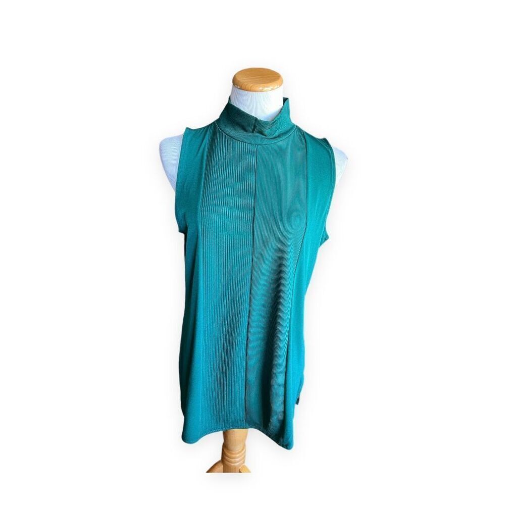 NWT Womens Worthington Ribbed Mock Neck Ribbed Sleeveless Top - Sz L